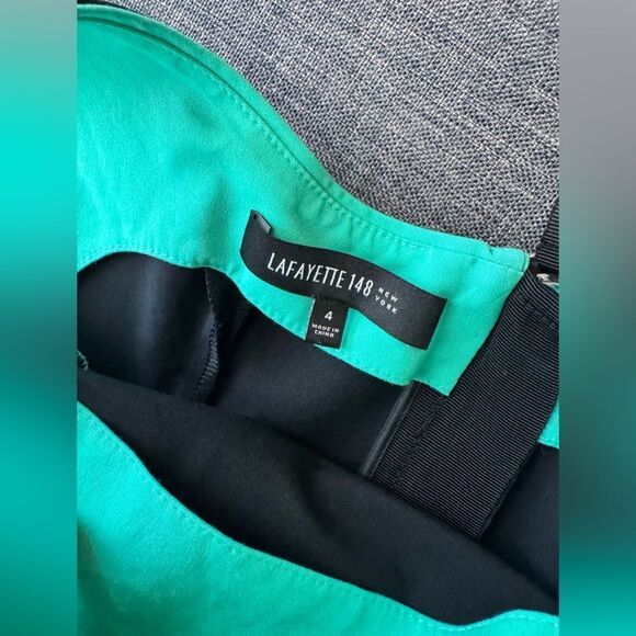 Lafayette 148 New York Deana Piped Trim Stretch Sheath Dress  Size 4 - Picture 9 of 16